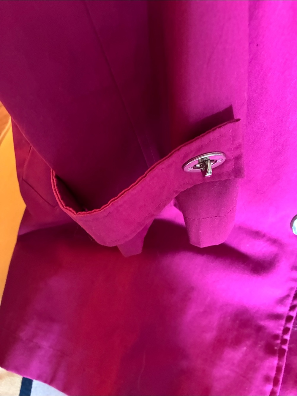 Y2K dennis basso Fuchsia Single-Breasted Trench Coat - Picture 4 of 7
